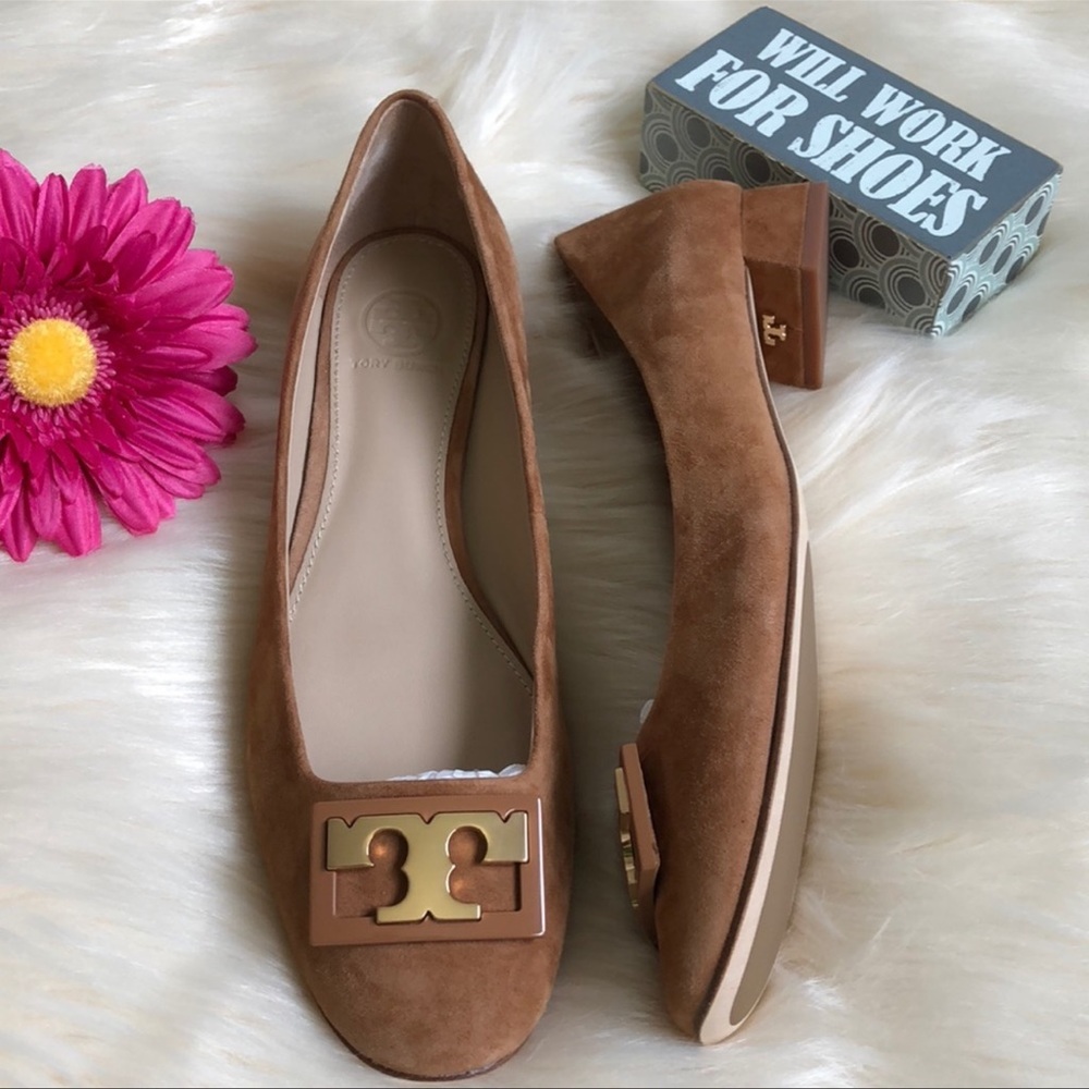 Tory Burch Gigi Royal Tan Suede Pump